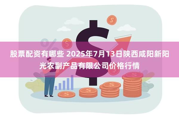 股票配资有哪些 2025年7月13日陕西咸阳新阳光农副产品有